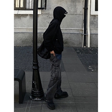 B221美式ins高街暗黑小众铆钉个性拼接牛仔裤LK23141-P65控88，男装牛仔裤，电商B221