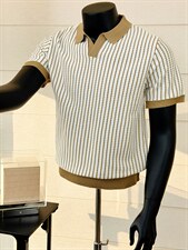 夏季针织冰丝肌理感老钱V领短袖K86012-P55，男装T恤，星座1012-1