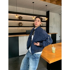 美式飞行员教练服夹克男士春秋季宽松休闲潮牌棒球服纯色工装外套，男装夹克，四季星座505