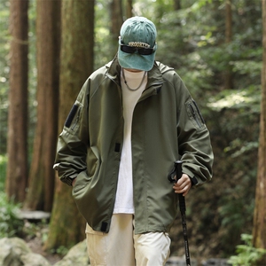春秋户外冲锋衣男连帽外套登山服潮牌宽松机能风夹克JK84-P58图片