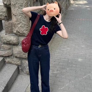 新款针织圆领短袖时尚休闲风单件图片