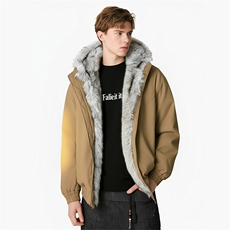 高品质冬季美式高街冬季重磅硬挺短款座山雕毛领棉衣男女加厚外套，男装棉衣，星座1402-1