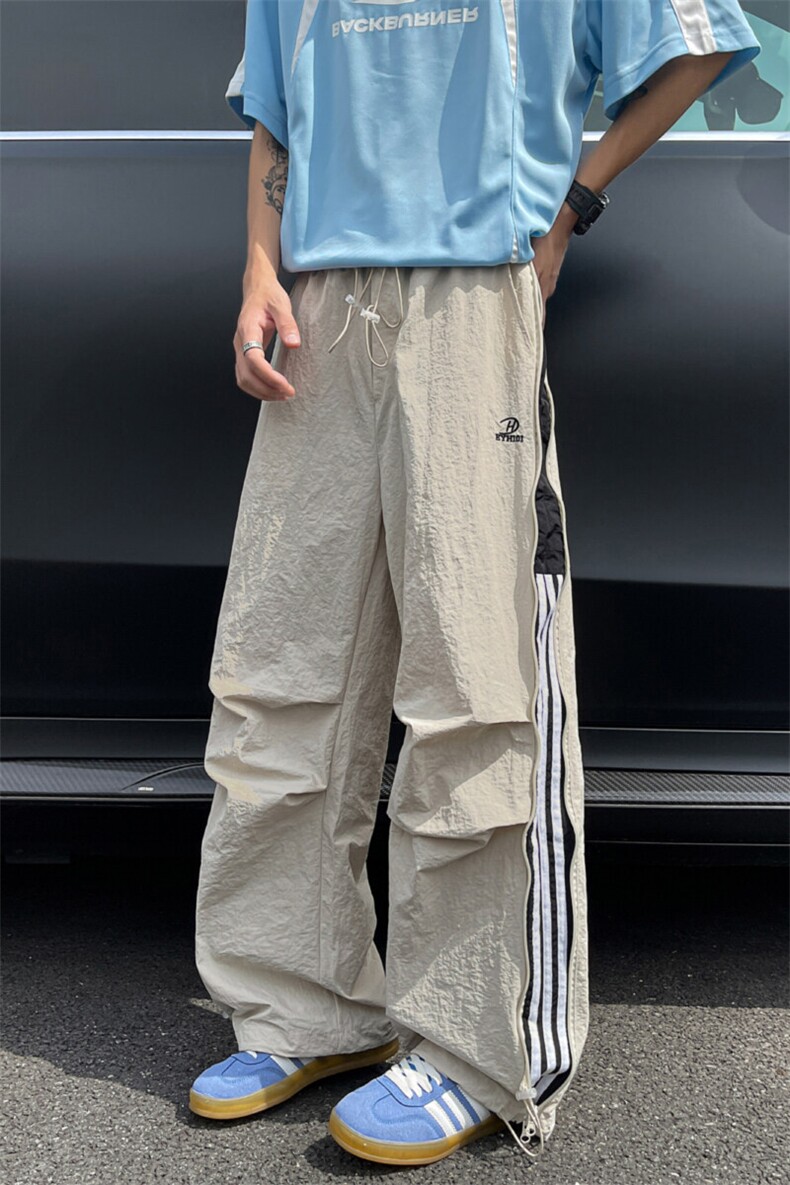 夏季侧边拉链休闲裤子超大码伞兵裤M-8XL高街软壳冲锋裤KZ1951P58,男装休闲裤,电商B238