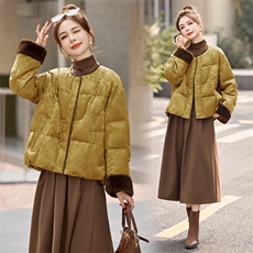 短款羽绒服女2025冬季新款小个子高级感超好看新中式G风提花外套，女装羽绒服，沁沁公主