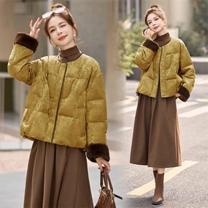短款羽绒服女2025冬季新款小个子高级感超好看新中式G风提花外套图片
