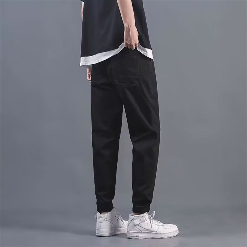 夏季薄款牛仔裤男士2024春秋宽松休闲冰丝束脚九分工装裤706/P36,男装牛仔裤,星座506