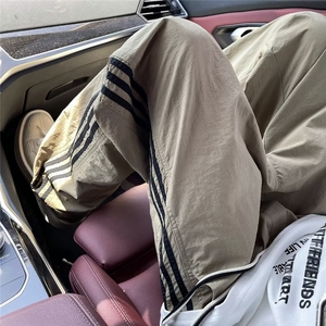 美式复古条纹速干裤夏季宽松bf慵懒风hiphop休闲裤男28477-P40图片