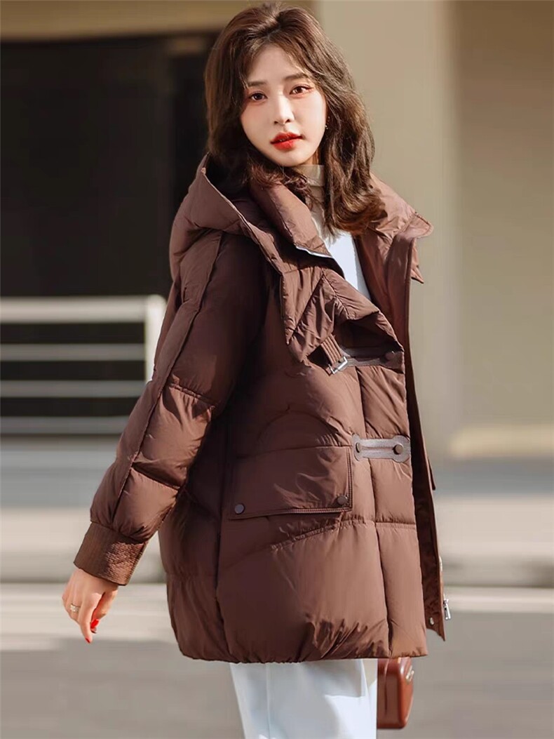 （现货）90白鸭绒女冬新款时尚洋气气质高端加厚保暖宽松羽绒服女,女装羽绒服,韩蔻秀