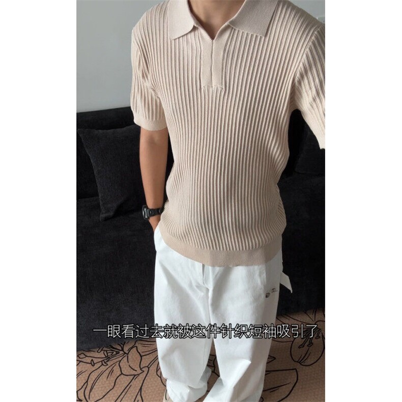 现货！老钱风POLO杉短袖复古正肩针织T恤-EX50895-特批45,男装T恤,电商A061