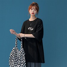 中性2023新款夏季潮流印花全棉ins情侣短袖T恤T1069P25控38，男装T恤，A247A