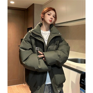 冬装新 港风PU软皮棉服刺绣logo棉衣休闲加厚外套男女 G1103 P128图片