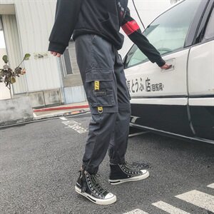 港风19春夏男新款港风潮流Q收脚裤子714-3v图片