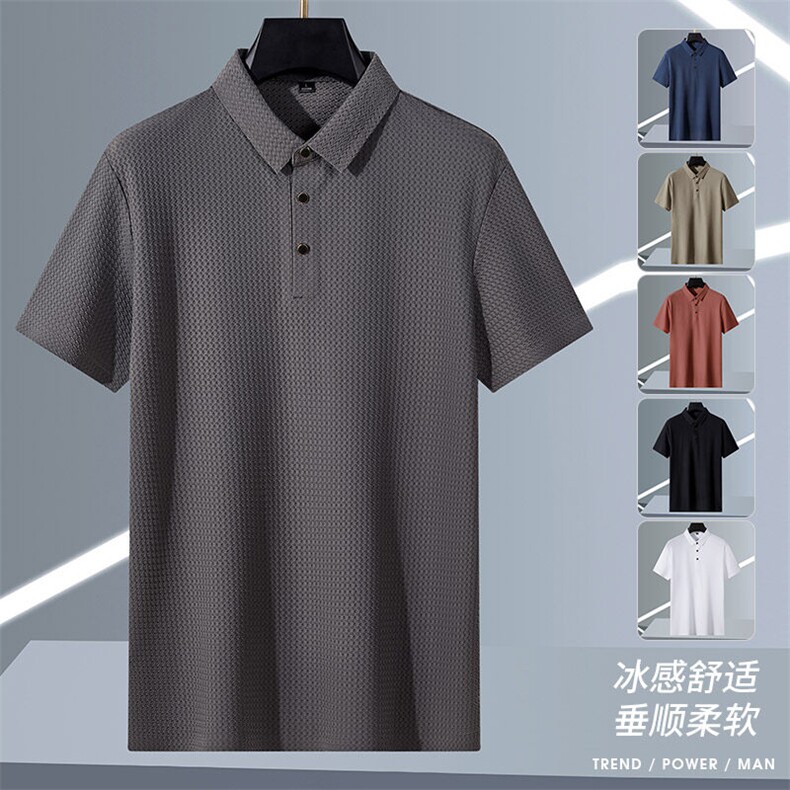 夏季新款无痕短袖Polo衫冰丝锦氨T恤HS1168-P38,男装T恤,星座1206（原A206）