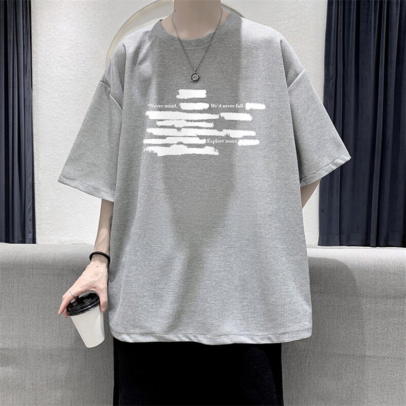 华夫格t恤男短袖男大码五分袖HT73445-P22,男装T恤,电商A040