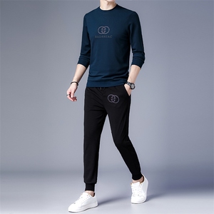 秋季休闲裤运动套装男装中年休闲卫衣服男士春秋两件套时尚百搭图片
