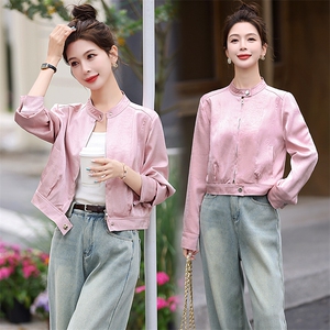 小香风外套女2024春秋新款高级感小个子高端时尚休闲短款圆领上衣,女装短外套,美沁