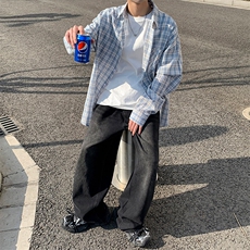春季新款休闲长袖衬衫少年感简约日系学院上衣外套特P45控69，男装衬衫，星座710