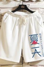 MK37192-P15冰丝短裤男士大码宽松休闲五分裤男运动中裤砖墙，男装休闲裤，电商A040A