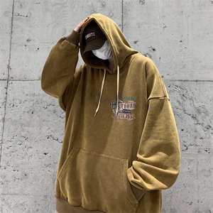 男装做旧加厚连帽卫衣23秋冬季机车印花男生外套XZ514-2-6676-P78图片
