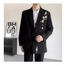 春季高定制立体刺绣轻奢西服外套男高级感痞帅歌手演出西装时尚潮，男装西服套装，星座410-6（原星座1304-1）