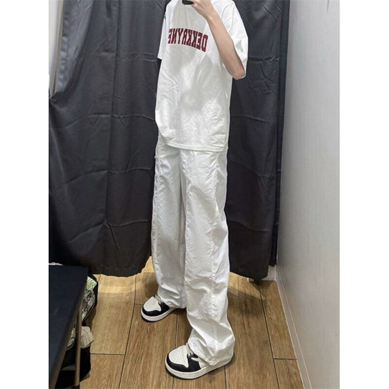 现货白色速干工装裤男女夏季薄款降落伞兵裤子阔腿裤WLK244-P45,男装工装外套,星座1008