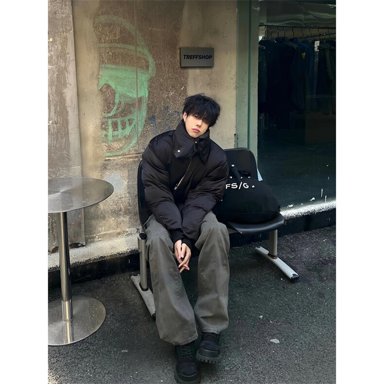 立领羽绒棉衣棉服男2024秋冬新款宽松保暖短款面包服M265,男装棉衣,星座1116A（原606A-3）