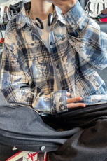 秋季格子衬衫休闲内搭衬衣高级感外套男C2239-特P28/CJ9741-特P42，男装衬衫，电商A007