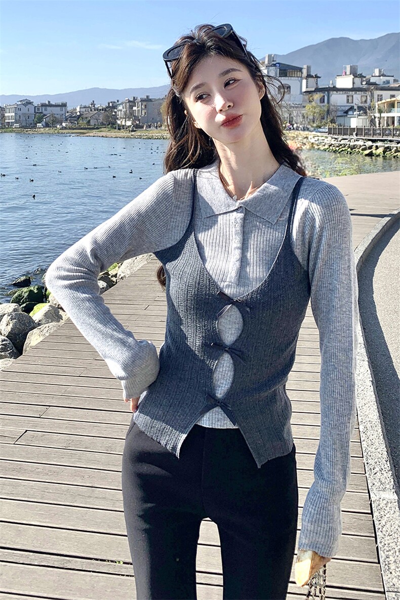 瑞芳11D091春装新款假两件T恤背心8443P105K148,女装T恤,3200格调