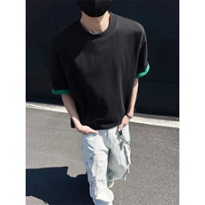 300克得物重磅100纯棉AB双面结构感光板短袖T恤男RH5009-特P38，男装T恤，星座610B-1