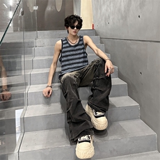现货经典华夫格条纹潮男百搭夏季必入单品背心A071-823-P30，男装背心/马甲，电商A071