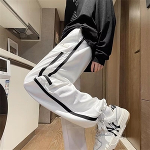 卫裤男直筒运动休闲长裤条纹抽绳束脚休闲裤1001-1- K007-P35图片