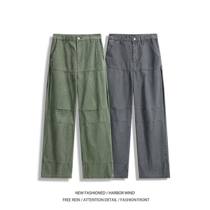 2025春季新款美式高街工装拼接宽松休闲裤B315-K25610-p70控98图片