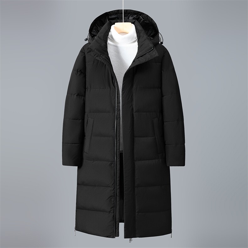 连帽冬季时尚纯色拉链美式白鸭绒羽绒服外套长款校服团购服，男装羽绒服，星座301D-5(原星座1415）