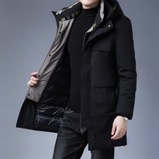 L632钱塘2020-2冬季男士羽绒服90绒中长款连帽爆款主推精品P300，男装羽绒服，钱塘207-2