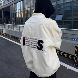 网图毛呢刺绣飞行夹克男外套春秋Cleanfit男女棒球服G77-P68
