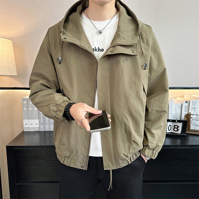 2026春季店主风休闲简约连帽轻薄夹克时尚外套男9610-P90,男装夹克,电商A413