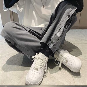 腰果花裤子男韩版潮流直筒宽松坠感高街ins中性休闲裤薄K8235-P35,男装休闲裤,星座1008
