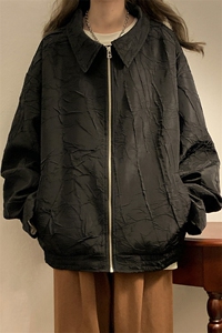 中性风黄底夹克女大码夹克男情侣百搭外套女JK8742P75控108图片