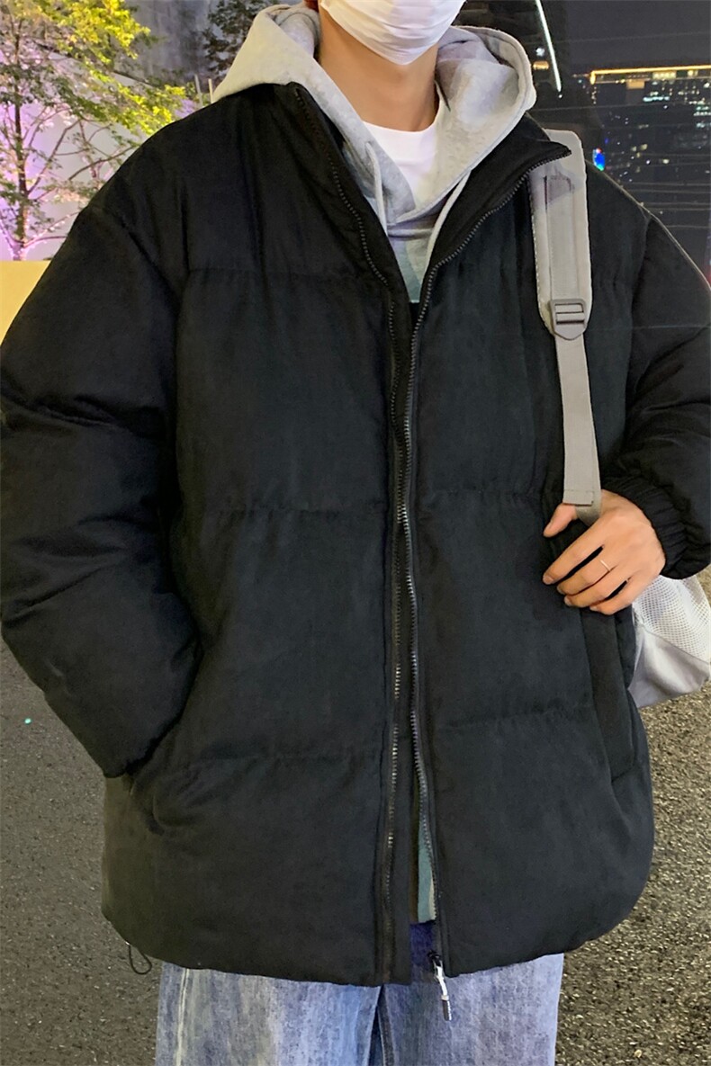 立领麂皮绒棉衣男款冬季2024新款美式复古潮牌羽绒服男士棉袄加绒,男装棉衣,电商A409-1