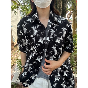 2025夏季新款港风夏威夷冰丝沙滩衬衫印花短袖 CS305-P30图片