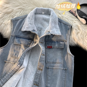 MJ208J-p68-限价98 M-5XL抖音情侣棉马甲加绒大码羊羔毛cityboy图片