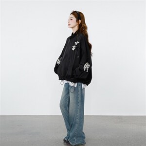 2026新款春装黑色蝴蝶结短外套2D009-2602 P145控238图片