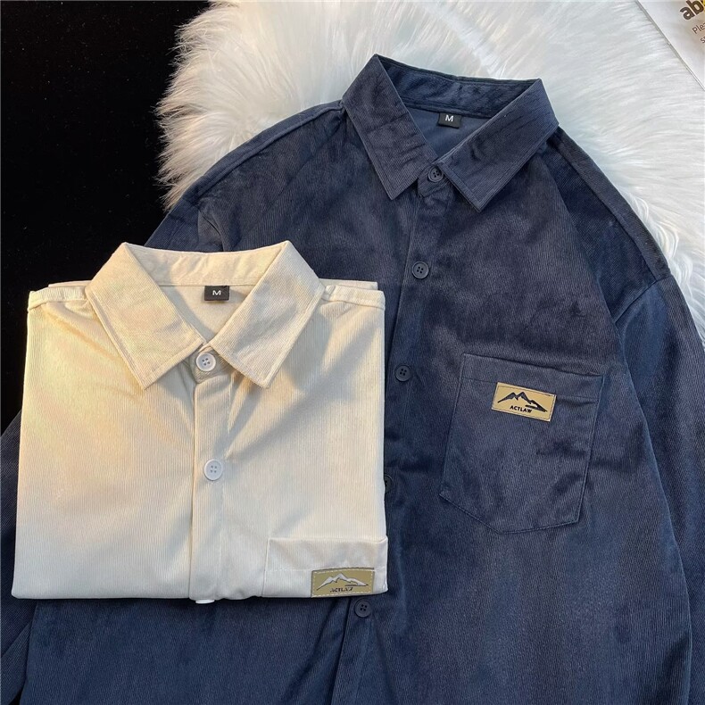 潮衬衫潮流牛仔布百搭青春流行长袖男简约春季新款纯色RS13P36，男装衬衫，星座1116-2