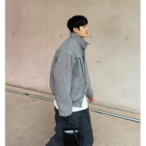ins潮流美式复古解构短款毛呢外套男秋冬款新款日系LR30011-P115图片