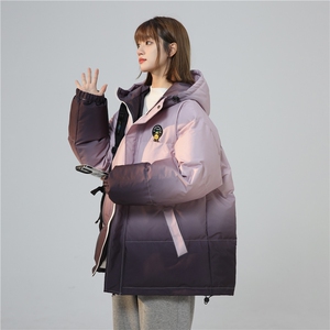XZ-230-1MY01中性风青春活力简约扎染渐变休闲连帽棉服P128控158图片