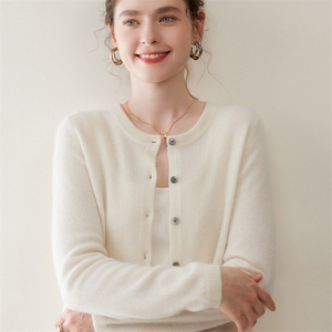 2025百搭时尚圆领针织开衫图片