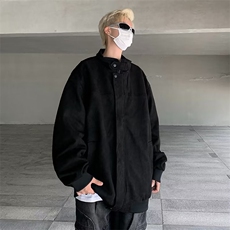 美式复古麂皮绒外套男士秋季潮牌设计感小众宽松休闲夹克JY05-P68，男装夹克，星座1008