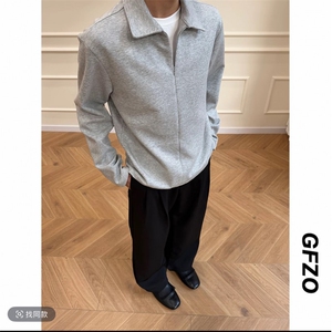 2026年春季新款百搭美式拉链长袖T恤男拼接假两件卫衣C26009-TP42，男装T恤，电商C213(原B265)