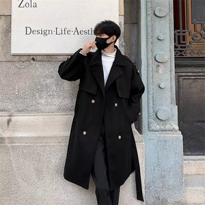 F75-P88 韩版潮流宽松毛呢大衣男秋冬高级感呢子中长款风衣外套,男装风衣,星座512-6