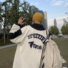 外套男士痞帅潮牌bf港风翻领夹克设计感小众百搭上衣JK0922-P50，男装夹克，星座308B-1